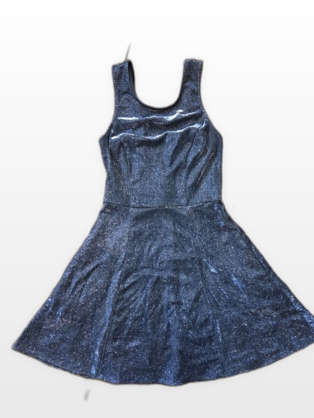 Speechless Black Sparkly Skater Dress with Pockets Size S
